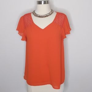Mossimo V-Neck Blouse Size Small Red